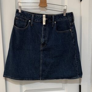 NWT Madewell Jean Skirt Rigid Denim A-line size 30